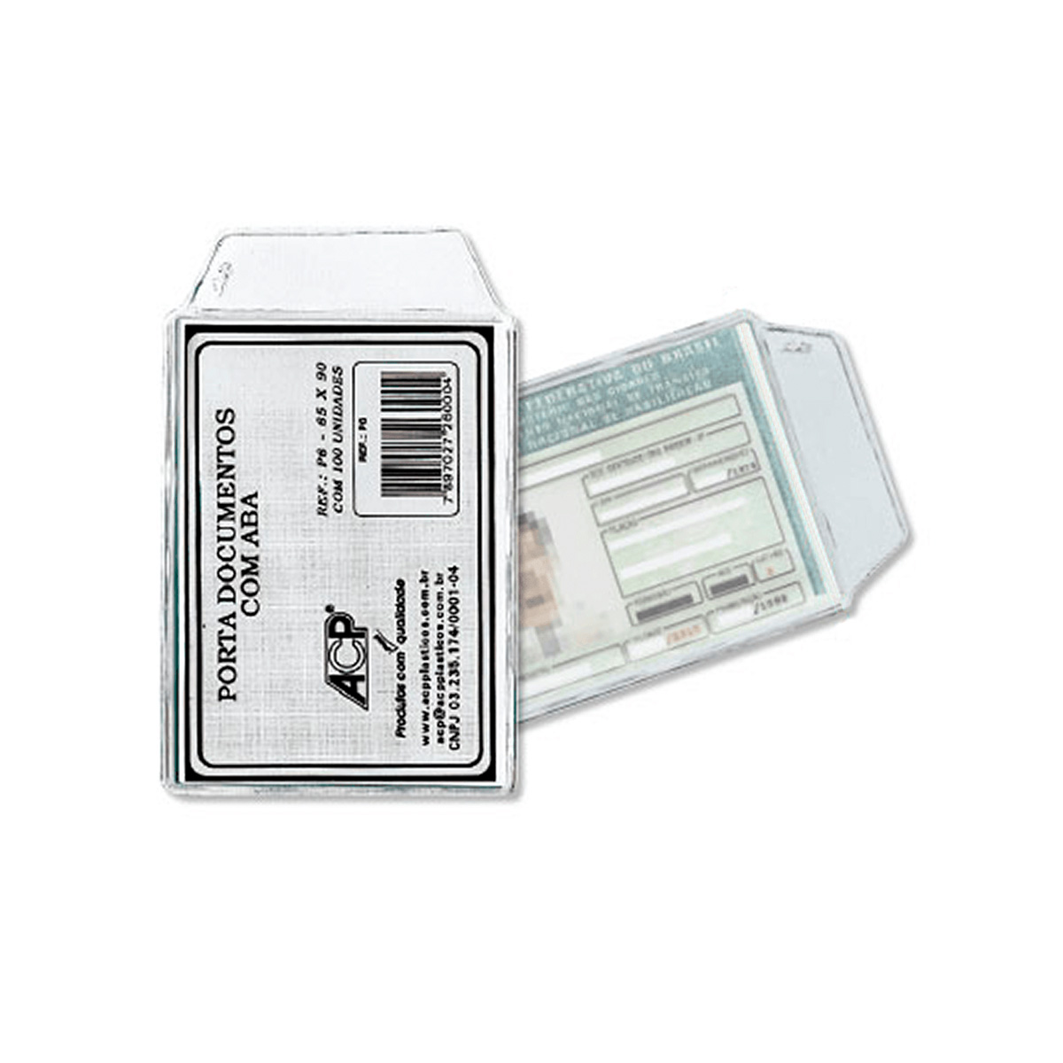 Porta Documento com Aba 65 mm x 90 mm 100 unidades | ACP  P-6