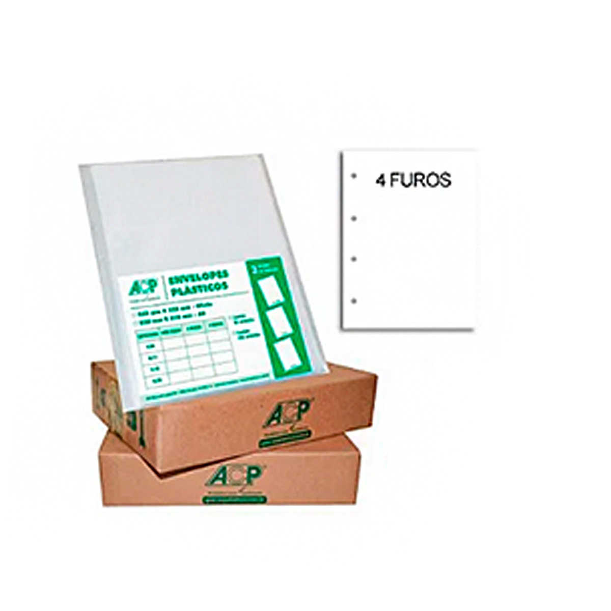 Saco Plástico A4 com Tarja 11 Furos 100 unidades | ACP P-40