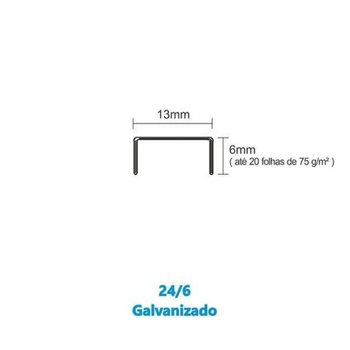 Grampos para Grampeador Galvanizado 24/6 5000 unidades | Bacchi