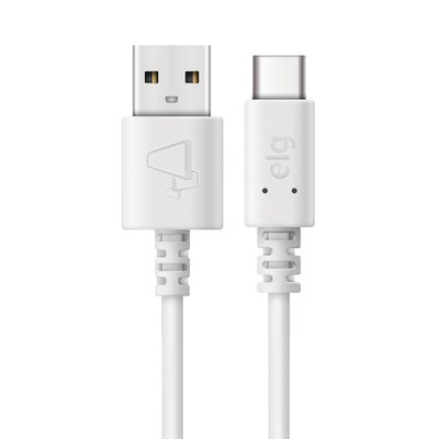 Cabo USB para USB-C 2 metros branco ELG