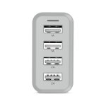 Carregador de parede 4 saídas USB branco ELG