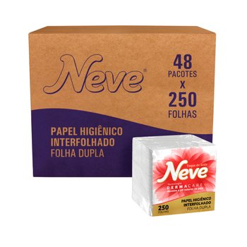 Papel Higiênico Interfolhado Folha Dupla 12000 folhas 30g | Neve