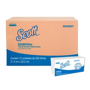 Papel Toalha Interfolhado Folha Dupla 2400 folhas 40g | Scott