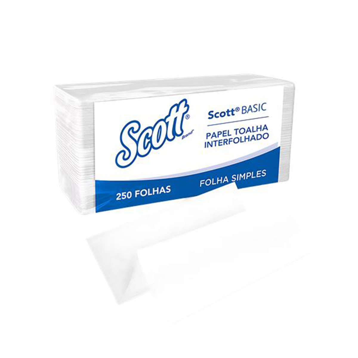 Papel Toalha Interfolhado Folha Simples 1000 folhas 28g | Scott Basic