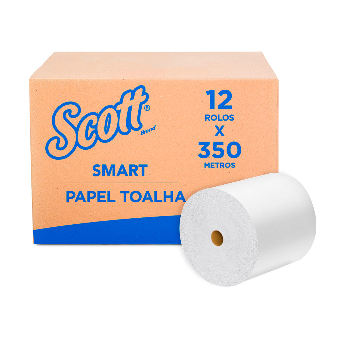 Papel Toalha Folha Simples 350 Metros 12 Bobinas 30g | Scott