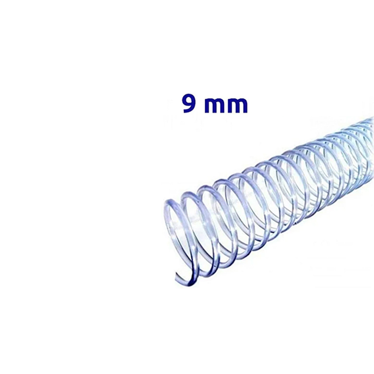 Espiral de Encadernação Cristal 09mm Pacote 100 unidades