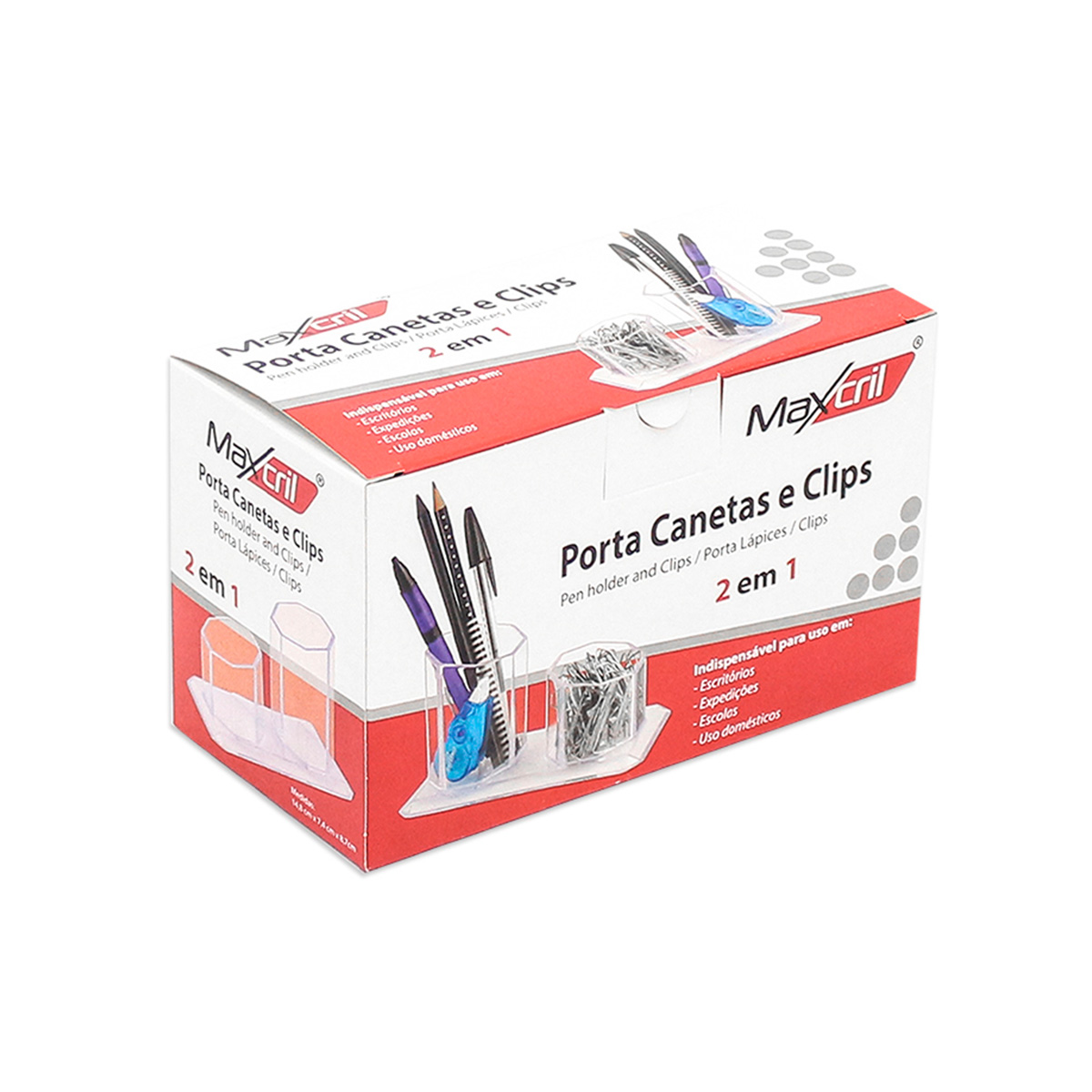 Porta Caneta e Clips Duplo Fumê