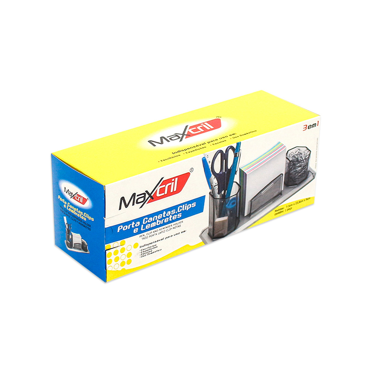 Porta Caneta Triplo Cristal