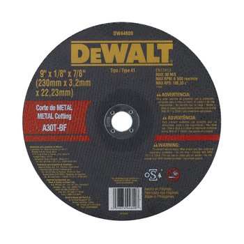 Disco Corte Dewalt Metal 9 x 3,2mm x 7/8