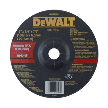 Disco Desbaste Dewalt Metal 7 x 6,3mm x 7/8