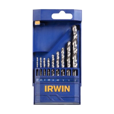 Jogo de Brocas Irwin Para Metal 2mm a 8mm 9 Peças