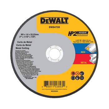 Disco Corte Dewalt Inox HP2 7 x 1,6mm x 7/8