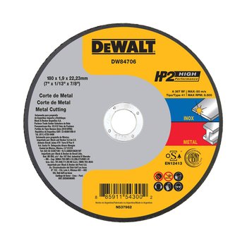 Disco Corte Dewalt Inox HP2 7 x 1,9mm x 7/8