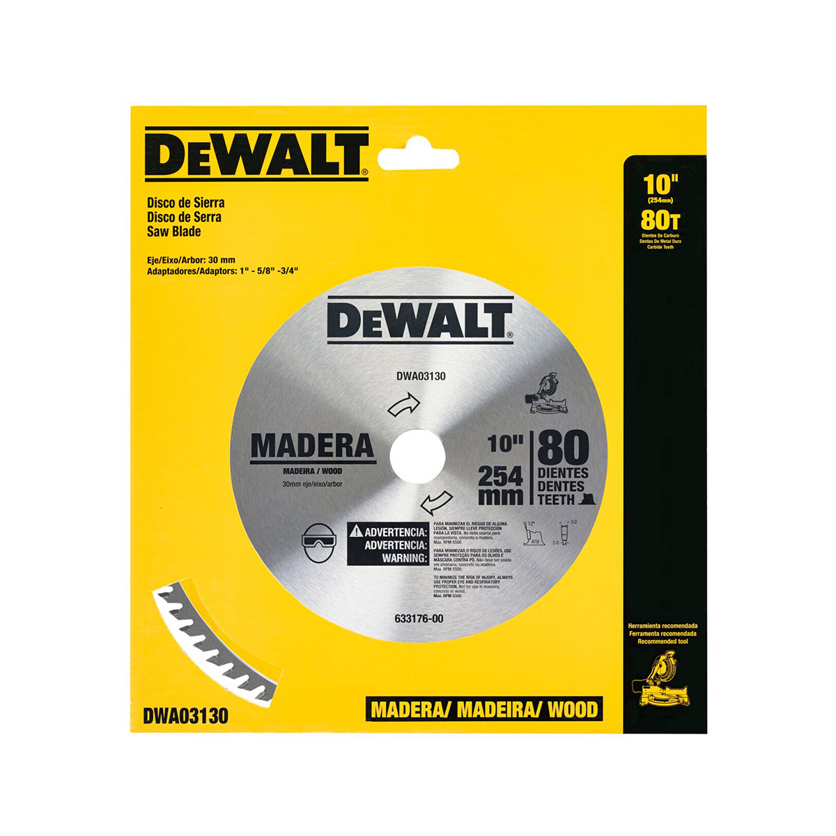 Lâmina Serra Esquadria Madeira 10 60D | Dewalt