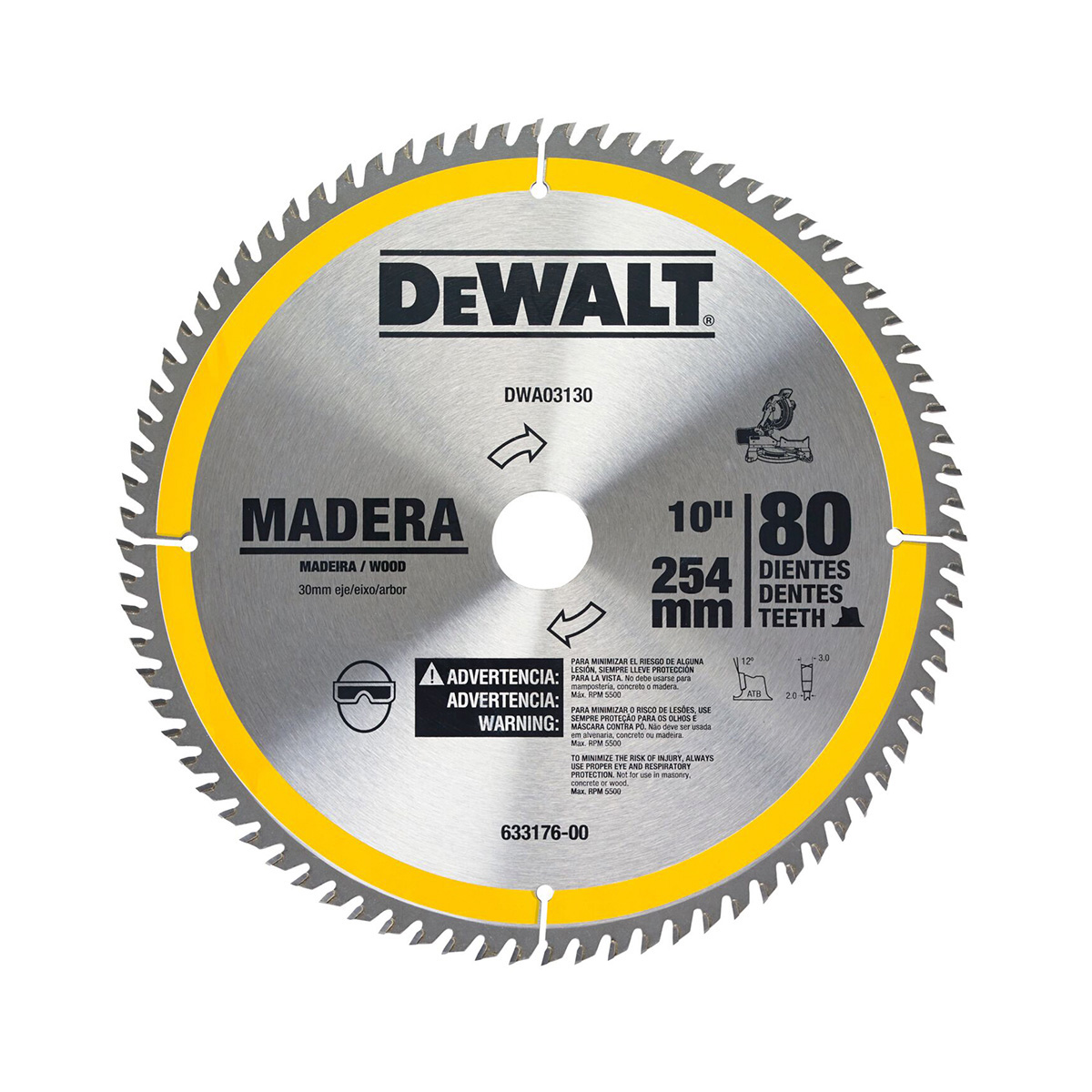 Lâmina Serra Esquadria Madeira 10 60D | Dewalt