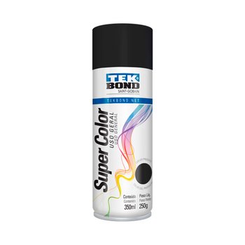 Tinta Spray Super Color Tekbond Preto Fosco 350ml 250g