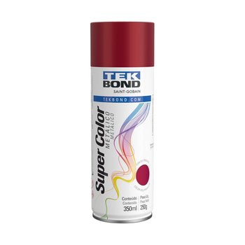 Tinta Spray Super Color Tekbond Vermelho Metálico 350ml 250g