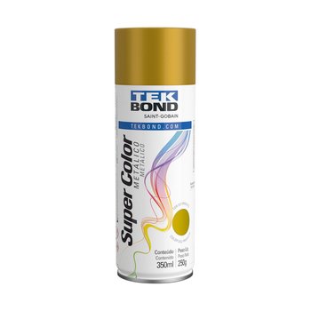 Tinta Spray Super Color Tekbond Ouro Metálico 350ml 250g