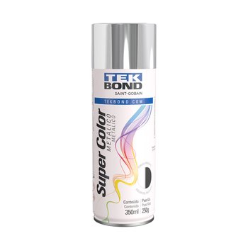 Tinta Spray Super Color Tekbond Cromado Metálico 350ml 250g