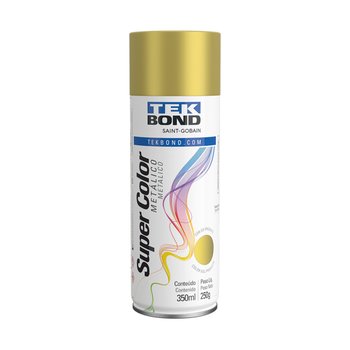 Tinta Spray Super Color Tekbond Dourado Metálico 350ml 250g