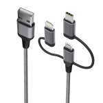 Cabo 3 em 1 USB para Micro USB|USB-C e Lightning Geonav