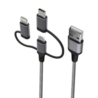 Cabo 3 em 1 USB para Micro USB|USB-C e Lightning Geonav