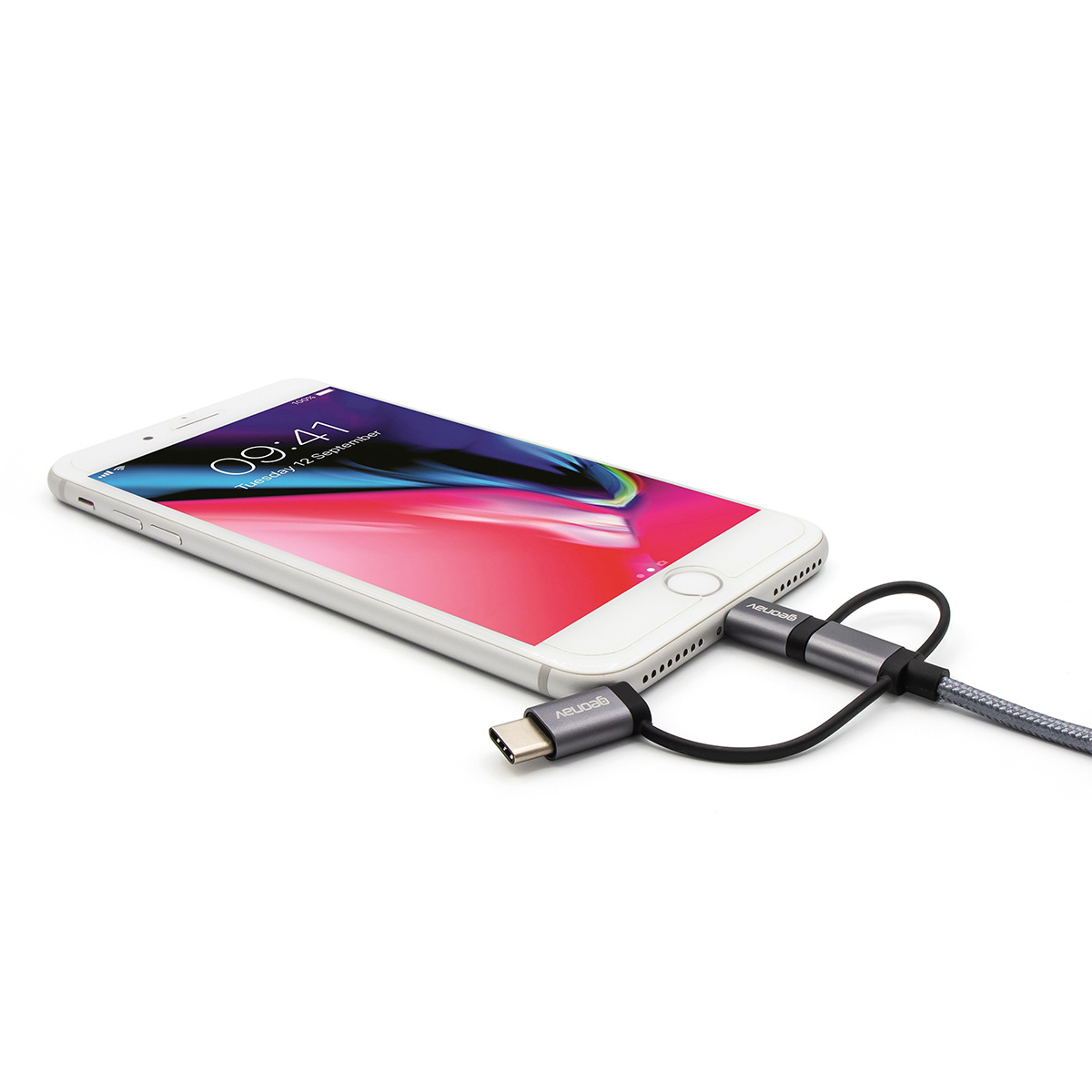 Cabo 3 em 1 USB para Micro USB|USB-C e Lightning Geonav