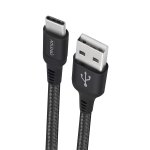 Cabo trançado USB para USB-C Preto Geonav