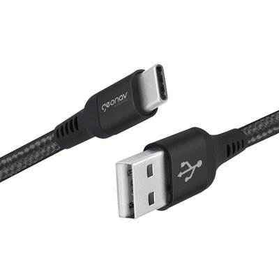 Cabo trançado USB para USB-C Preto Geonav