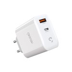 Carregador de parede 65W USB-A e USB-C branco Geonav CH65WPDBK