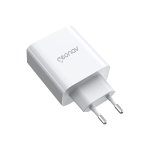 Carregador de parede 65W USB-A e USB-C branco Geonav CH65WPDBK