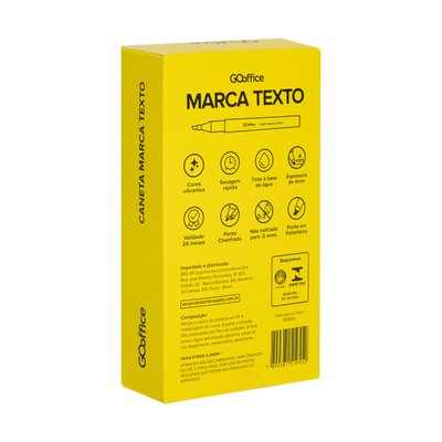 Caneta Marca Texto Amarela | Go Office