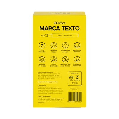 Caneta Marca Texto Amarela | Go Office