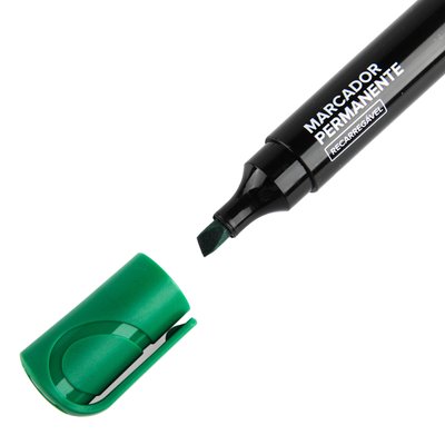 Marcador Permanente Recarregável Verde 5.0 mm | Go Office