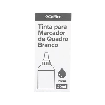 Tinta para Marcador de Quadro Branco Preta 20 ml | Go Office