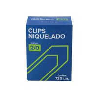 Clips Niquelado N°2/0 720 unidades | Go Office