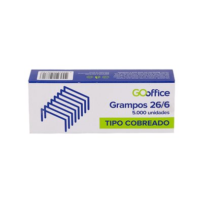 Grampo 26/6 Cobreado 5000 unidades | Go Office