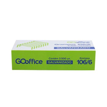 Grampos para Grampeador Galvanizado 106/6 3500 unidades | Go Office