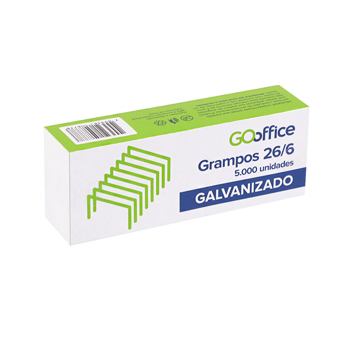 Grampos para Grampeador Galvanizado 26/6 5000 unidades | Go Office