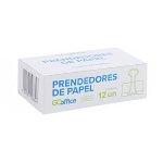 Prendedor de Papel Binder Preto 25 mm 12 unidades | Go Office