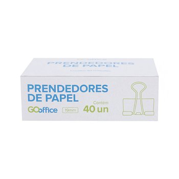 Prendedor de Papel Binder Preto 19 mm 40 unidades | Go Office