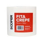 Fita Crepe 18 mm x 50 m 6 unidades | Sooper