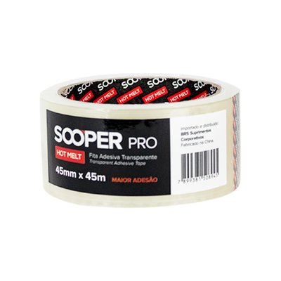 Fita Adesiva Hot Melt 45 mm X 45 m Transparente | Sooper Pro