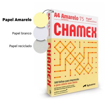 Papel A4 Amarelo 210 mm x 297 mm 75 g 500 folhas | Chamex