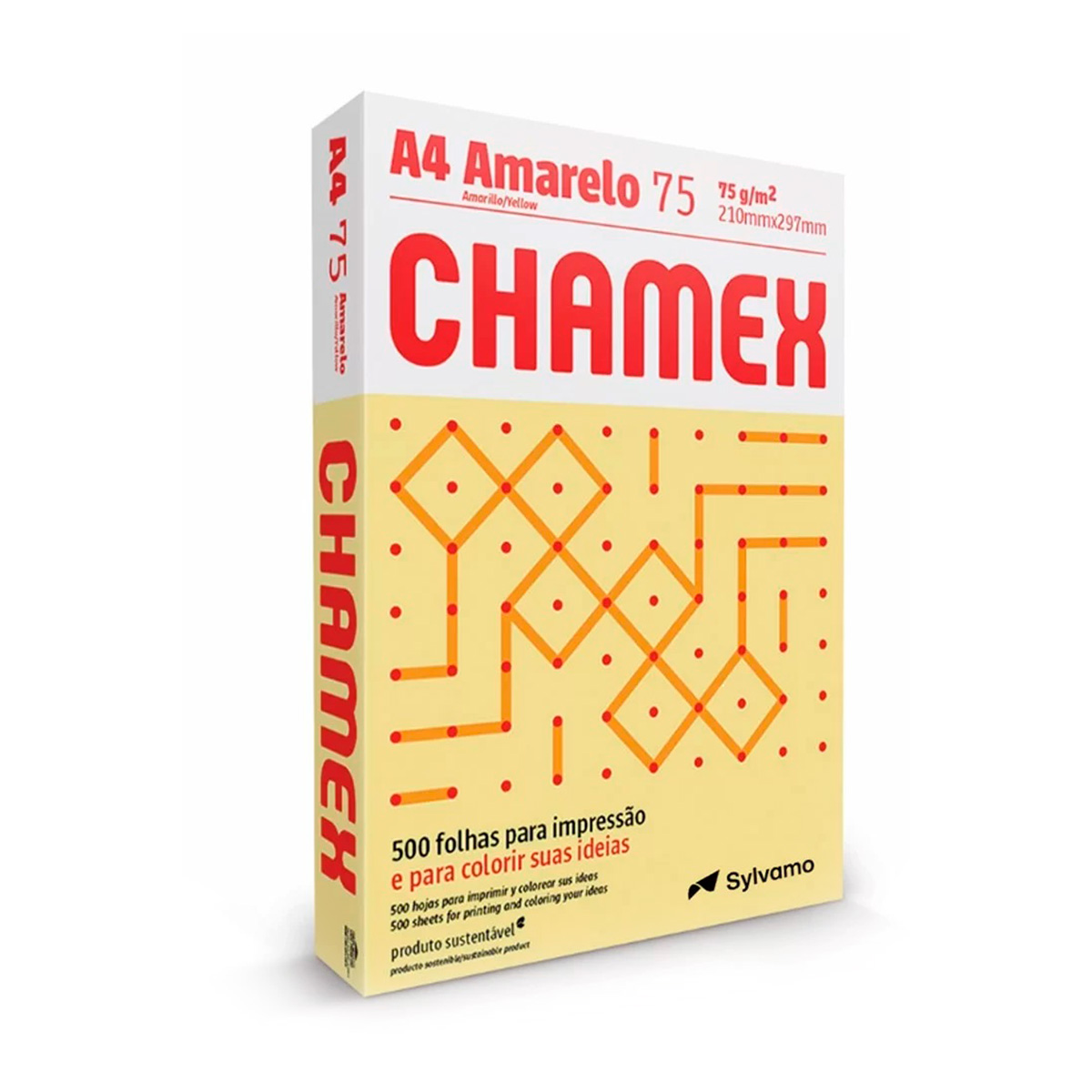 Papel A4 Amarelo 210x297mm 75g 500 folhas | Chamex