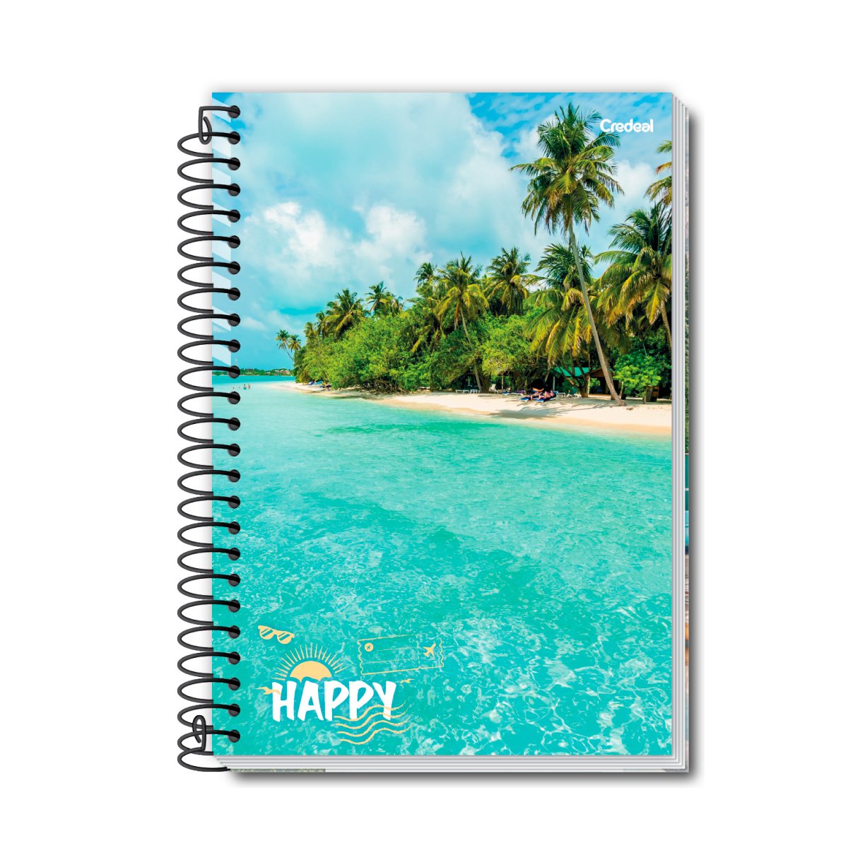 Caderno Pequeno Capa Dura Espiral Paisagem Mm X Mm Fls Credeal