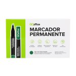 Marcador Permanente Verde 4mm 12 unidades | Go Office