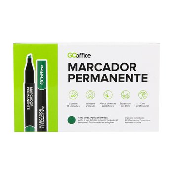 Marcador Permanente Verde 4mm 12 unidades | Go Office