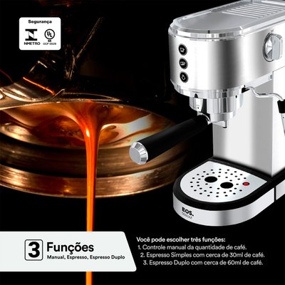 Cafeteira Espresso Eos ECF01EC Inox  3 em 1 127V