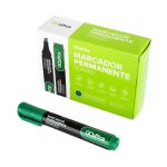 Marcador Permanente Verde Recarregável 5mm 10 unidades | Go Office